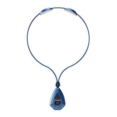 Imagem de Massageador Cervical Elétrico EMS, Recarregável USB, Tecnologia de Pulso Muscular, Azul