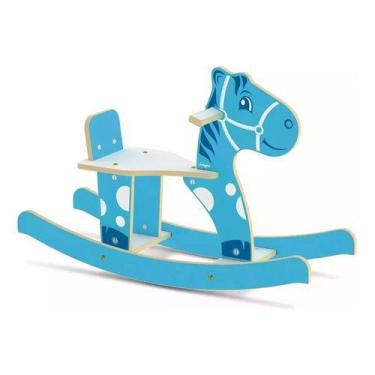 Imagem de balanço infantil madeira gangorra cavalinho azul 35kg junges, Padrão
