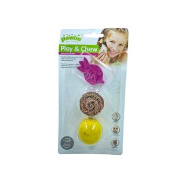 Imagem de Brinquedos para Roedores Pawise  Madeira e Bucha Vegetal  Mordedor Sau