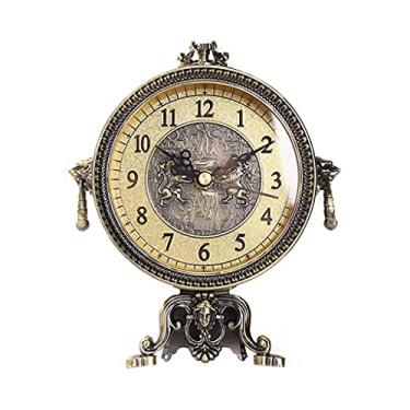Imagem de Relógio de mesa, relógio retrô de mesa pequeno, ornamentos de mesa adequados para casa, quarto, 7,08 polegadas, relógio de mesa