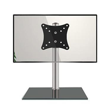 Imagem de Suporte de TV de parede para TV, suporte de TV de mesa com base de vidro temperado, base de TV de mesa ajustável de altura para TVs de tela plana LCD de 14-27 polegadas, Max Vesa 1600 x 100 mm