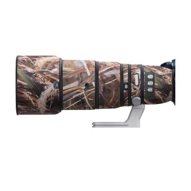 Imagem de Capa de lente para Nikon AF-S 200-500 mm F/5.6 E ED VR camuflagem capa de proteção para lente de câmera (cor #camuflagem de grama murcha - à prova d'água) capa de chuva