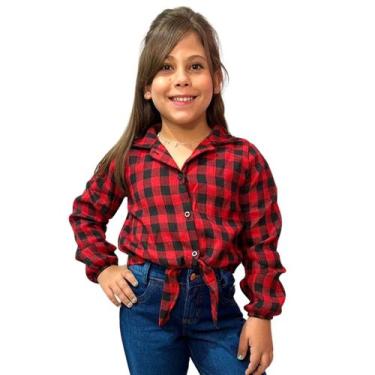 Imagem de Blusa Xadrez Feminina Juvenil Infantil Com Amarração Menina Moda Count