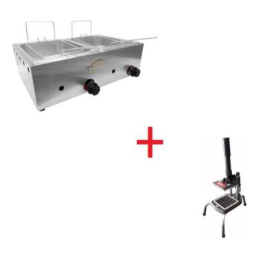 Imagem de Kit Lanchonete - Fritadeira Cuba Dupla + Picador De Legumes - Fergold