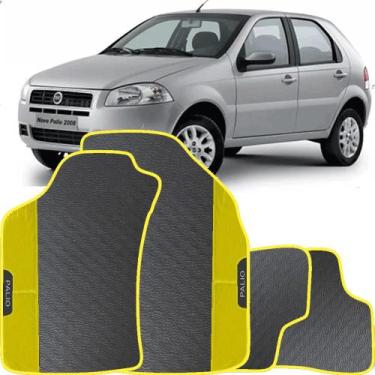 Imagem de Lindo jogo tapete carro automotivo amarelo fiat palio g3 2008 a 2013 t