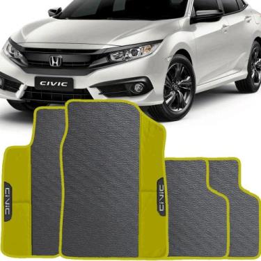 Imagem de Lindo jogo tapete 4 peças carro automotivo  na cor vermelho  honda civ