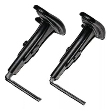 Imagem de Par de Braços para Cadeira de Escritório Regulável Preto – 5 Níveis de Altura Apoio de Braço Ergônomico Universal Conforto e Postura Ideal