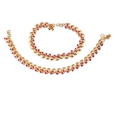 Imagem de Tornozeleira/bijuteria feminina I Jewels banhada a ouro tradicional indiana estilo bollywood étnico (A024R)