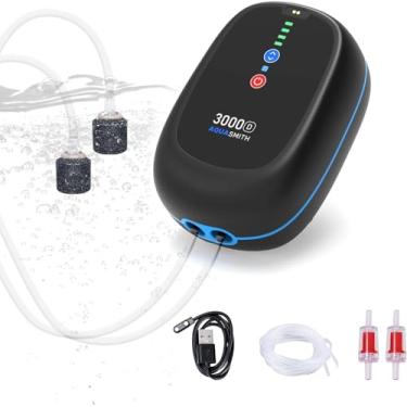 Imagem de Aerador de isca, aerador recarregável para peixes, impermeável IPX7, adequado para pesca ao ar livre, bomba de ar de emergência de falta de energia, bateria embutida de 3000 mAh, (3W/48GPH) Vida útil