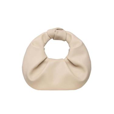 Imagem de Bolsa Verdusa Ruched PU Leather Hobo Clutch Purse Apricot