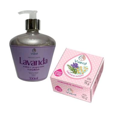 Imagem de Kit Sabonete Líquido Corporal Lavanda 200ml Sabonete Íntimo em Barra V