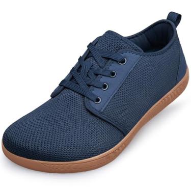 Imagem de TIANYUQI Tênis feminino de bico largo, minimalista, descalço zero queda, feminino, largura, tênis de corrida para trilha, confortável, leve, Azul marinho, 10 Wide