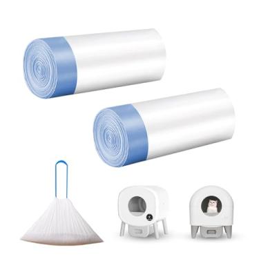 Imagem de 40 sacos extra grandes para caixa de areia para gatos, recipientes de lixo para gatos ZeaCotio e Fsitego caixa de areia autolimpante para gatos