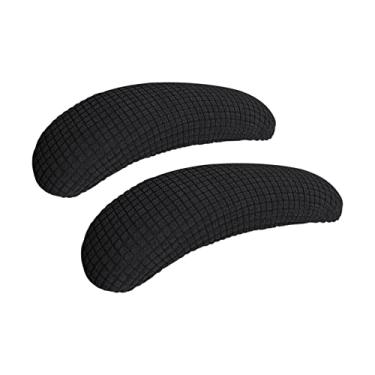 Imagem de FORCHEER Capas de apoio de braço para cadeira de escritório extensíveis e resistentes à água elastano jacquard elástico para computador cadeira de escritório capas de almofada de braço capa para cadeira de mesa braço 2P-preto