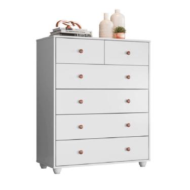 Imagem de Cômoda Vittoria Com 6 Gavetas Albatroz Branco