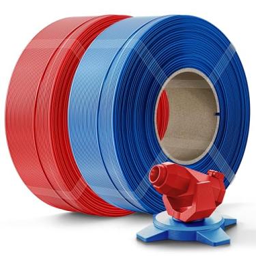 Imagem de Creality Refil de filamento PETG Filamento de impressora 3D de 1,75 mm, refilamento de 2 kg para carretel reutilizável de alumínio Bambu Lab/Marswork, precisão dimensional ± 0,03 mm, vermelho + azul