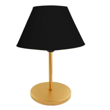Imagem de Luminária de Mesa Abajur Cúpula Injetada para Escritório Quarto Recepção Decoração Sala Moderno (DOURADO/PRETO,1)