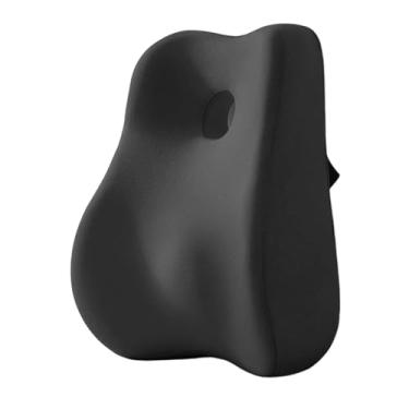Imagem de Zialofi Almofada de apoio lombar para cadeira de escritório, respirável, ergonômica, prática, confortável, espuma de memória, suporte para as costas, para, Preto