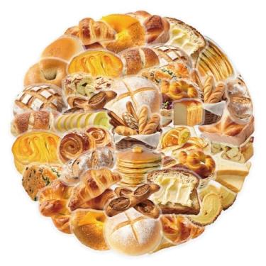 Imagem de Pacote com 50 adesivos de pão, adesivos de vinil transparente, à prova d'água, para garrafas de água, skate, computador, carros, bagagem, telefone, grafite, pacote para adolescentes, meninas, crianças