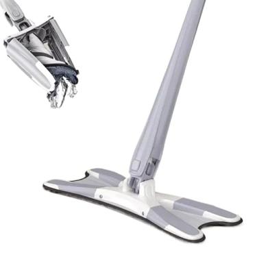 Imagem de Esfregão Giratório Lava E Seca Torção Microfibra Multiuso Limpeza de Piso Cozinha Limpa Rodo Mágico 360° Com Refil (Esfregão)