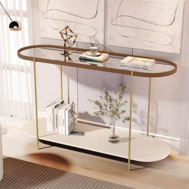 Imagem de Aparador Alamanda com Espelho Castanho/Off White/Dourado - Jb Bechara,