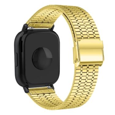 Imagem de Pulseira de Aço Inoxidável para Redmi Watch 3 Active, acessórios de relógio inteligente, cinto de substituição (GOLD)