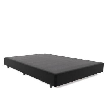 Imagem de Base para Cama Box Casal Torvi Suede (35x138x188) Preta - Mobly