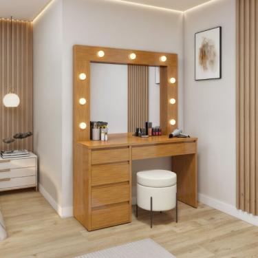 Imagem de Penteadeira Camarim  100% Mdf 184 X 136cm Anne Naturalle