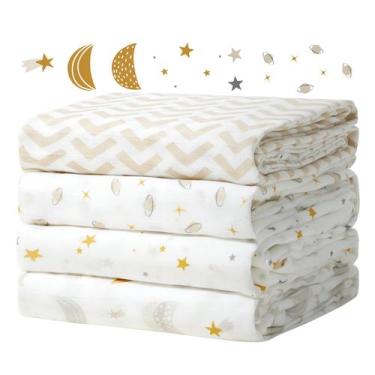 Imagem de Cobertores Swaddle Momcozy Muslin Ultra Soft 120x120cm Stellar