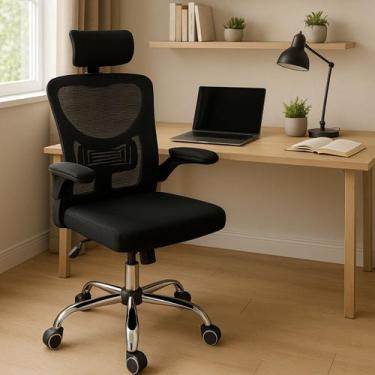 Imagem de Cadeira De Escritório Presidente Giratória Ergonômica Preta - Acadeira