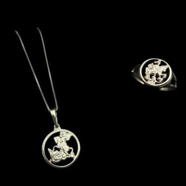 Imagem de Kit - SÃO JORGE (Corrente e Dedeira) I Prata 925 - realeza925, 22