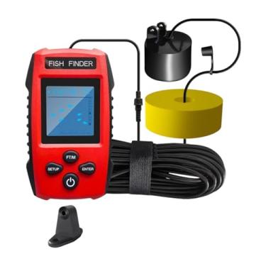 Imagem de Deevoka Sonar portátil, localizador de profundidade, transdutor de sonar portátil, ferramenta de pesca eficiente, profundidade de 100 m para pesca em barco no