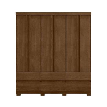 Imagem de Guarda Roupa Casal Vitória 6 Portas e 6 Gavetas Sem Espelho Malbec EdeCasaMoveis