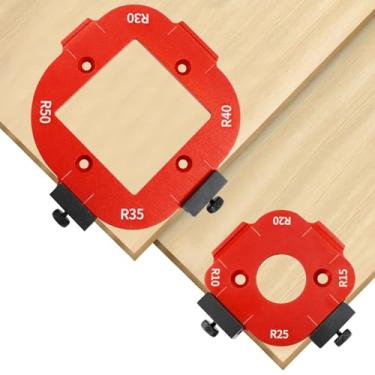 Imagem de Modelo de raio de canto do roteador, raio do roteador, gabarito de liga de alumínio, modelos de roteador R10/R15/R20/R25/R30/R35/R40/R50 para uso com mesa de roteador