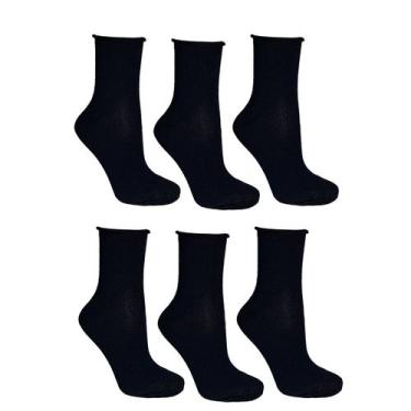 Imagem de 6 Pares Meia Sem Punho Masculina Algodão Não Aperta a Canela - KL, 6 p