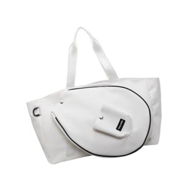 Imagem de Colaxi Bolsa de tênis esportiva para atividades ao ar livre, resistente ao desgaste, fácil de limpar, à prova d'água, multifuncional, estilosa, portátil, Branco
