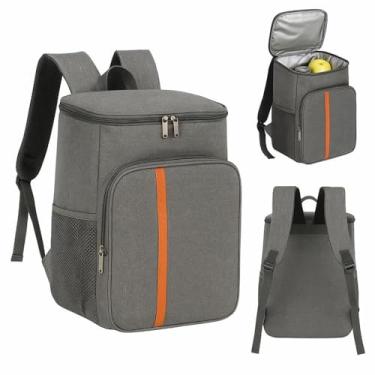 Imagem de Mochila Térmica Cooler Cinza De 18L Marmita Bebida Passeio