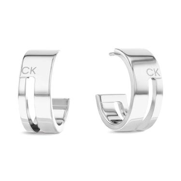 Imagem de Calvin Klein Brincos de argola femininos geométricos essenciais - aço inoxidável, joias elegantes, perfeitos para qualquer ocasião, roupas de designer - presente para ela, Standard, Aço inoxidável,