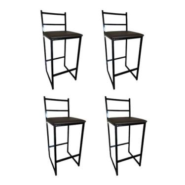 Imagem de kit 4 Banqueta p/ Cozinha Área Externa Balcão Área de Lazer Alta Lisbo