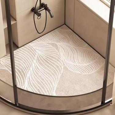 Imagem de Tapetes De Chuveiro De Bucha De Pvc Para Chuveiro Interno, Tapete De Chuveiro De Canto Com Orifício De Drenagem, Tapete De Chuveiro De Secagem Rápida Antiderrapante P, C, 90x90cm(36x36inch)