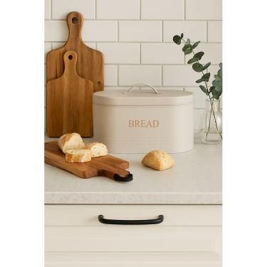 Imagem de Porta Pão Com Tampa Em Aço Inoxidável - Areia - 34x18x20cm