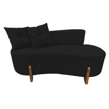 Imagem de Namoradeira Sofá Feijão Luna Orgânica Suede Preto - Mansão Decor