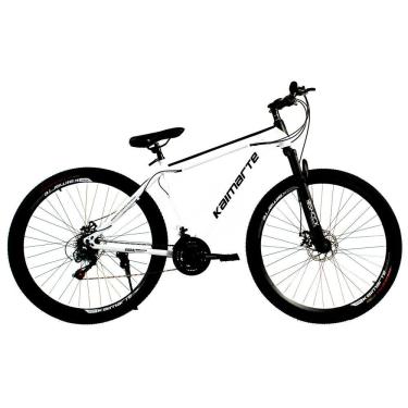 Imagem de Bicicleta Aro 29 Bike 21 Vel Marchas Everest Freio a Disco Quadro Alumínio Leve Resistente Cor Branco/Preto - WCT FITNESS