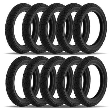 Imagem de Kit 10 Pneus Moto Aro 14 Biz Pop Pro Tork 80x100-14 Traseiro, PRETO