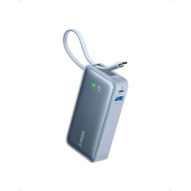 Imagem de Anker Nano Power Bank, Carregador Portátil de 10.000 mAh com Cabo USB-C Integrado, Saída Máxima de 30W, para iPhone 17/iPhone 16/Série 15, MacBook, AirPods e Mais, Azul