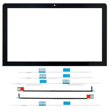 Imagem de Nockchawon Novo A1419 A2115 A1862 Capa de painel de vidro frontal para visor LCD com kit de tira adesiva de substituição para iMac de 27 polegadas A1419 A2115 A1862 2012-2020 Vidro de proteção frontal