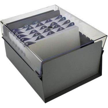 Imagem de Fichário Mesa 5x8 Reforçado Aço 27x23cm com Índice AZ Ficheiro Tampa A