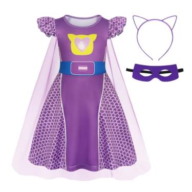 Imagem de Marendyee Kitties Dress Girls Vestidos de festa de aniversário para crianças, Roxa, 2-3 Anos