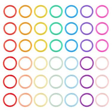 Imagem de Craftdady 140 anéis de plástico arco-íris folhas soltas para fichário de livros 35 mm anéis articulados coloridos para livros redondos flexíveis para cartões, documentos, empilhar, amostras