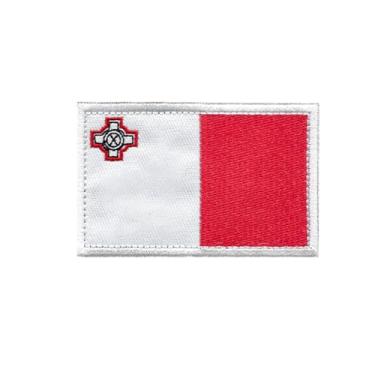 Imagem de Ruoming Ruoming 1 PÇ Bandeira Nacional 1 Emblema de Passar a Ferro, 8 x 5 cm, Remendos Adesivos Bordados para Roupas, Bolsas (Malta)